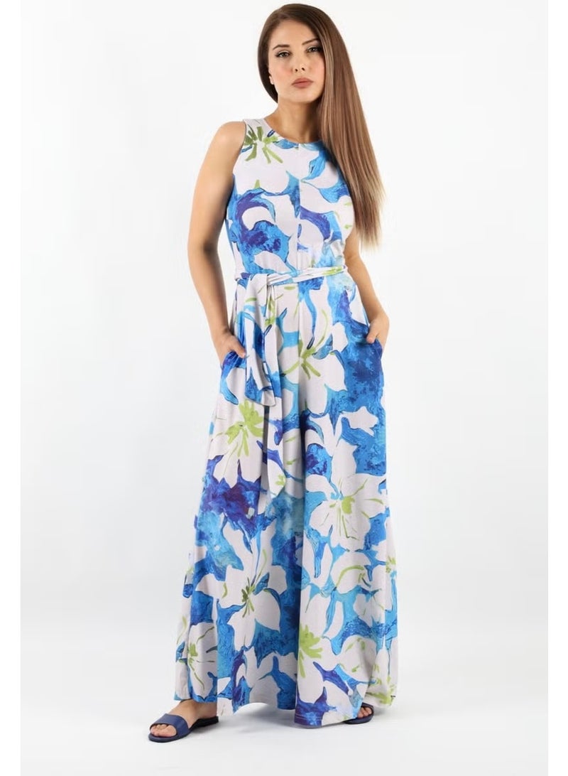 Ritnice Women's Summer Lycra Belted Wide Leg Jumpsuit - Image 4